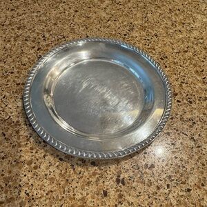 VINTAGE Poole Silver Co EPNS 1900  Round Silverplate Serving Platter
